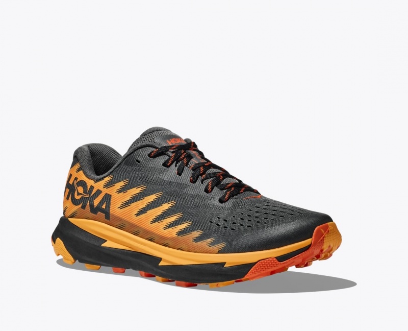 HOKA Torrent 3 Men's Trail Running Shoes Black / Orange | 47082JIVN