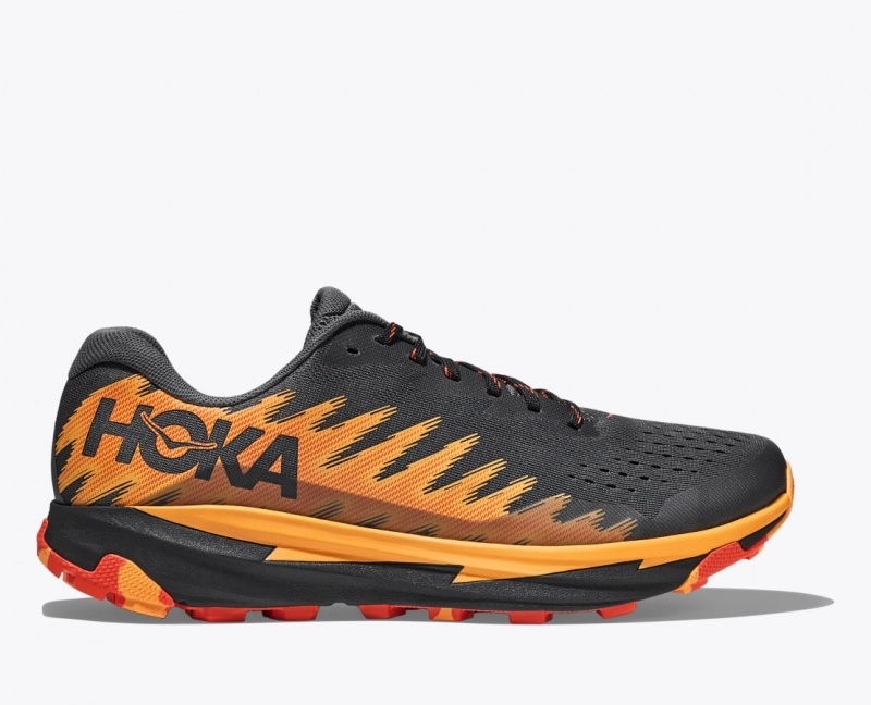 HOKA Torrent 3 Men\'s Trail Running Shoes Black / Orange | 47082JIVN