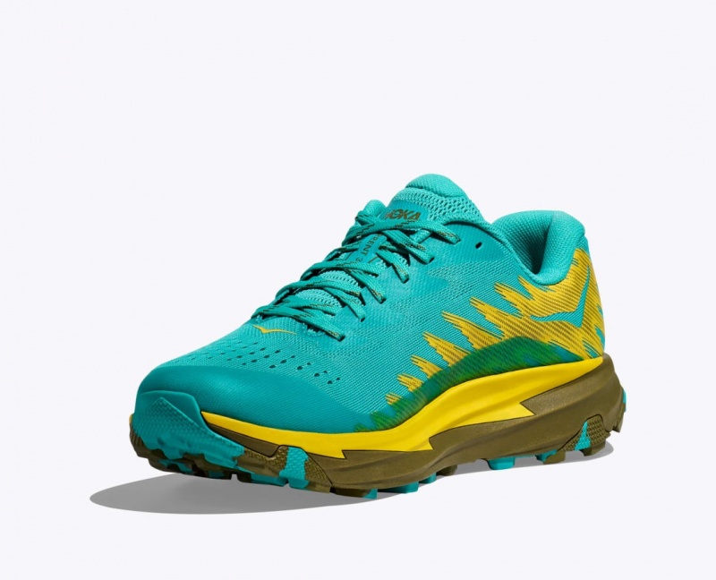 HOKA Torrent 3 Men's Trail Running Shoes Turquoise / Yellow | 39427CRGZ