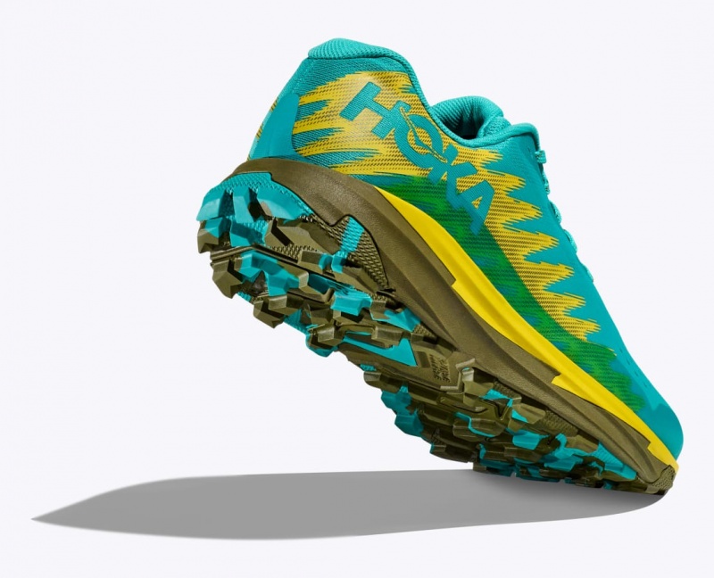 HOKA Torrent 3 Men's Trail Running Shoes Turquoise / Yellow | 39427CRGZ