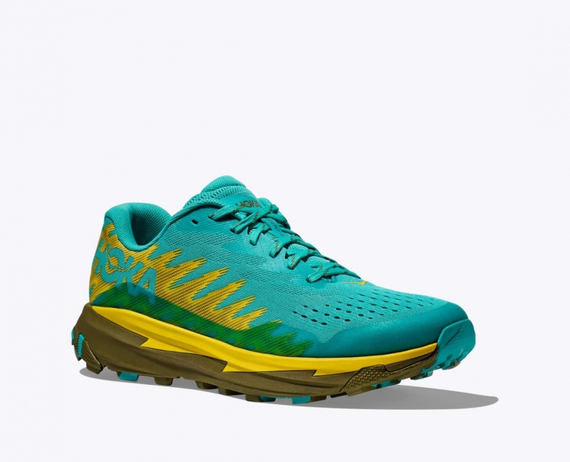 HOKA Torrent 3 Men's Trail Running Shoes Turquoise / Yellow | 39427CRGZ