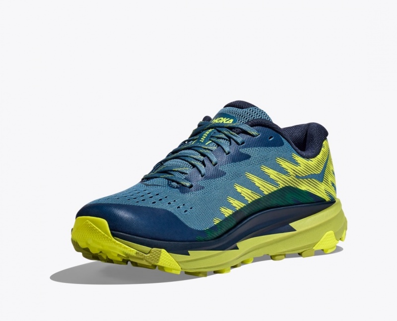 HOKA Torrent 3 Men's Trail Running Shoes Dark Blue / Green | 15739BTPD