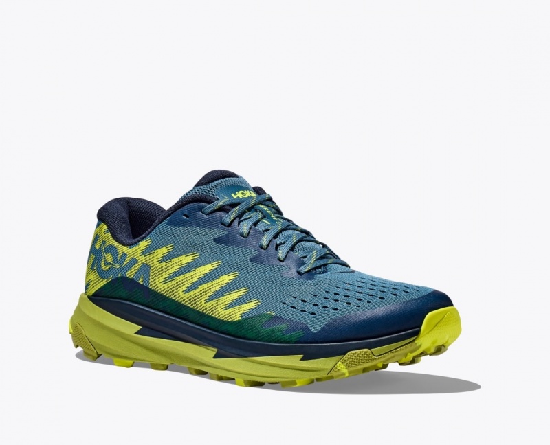 HOKA Torrent 3 Men's Trail Running Shoes Dark Blue / Green | 15739BTPD