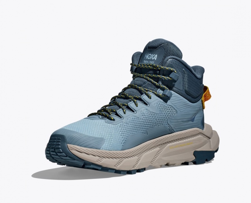 HOKA Trail Code GTX Men's Hiking Boots Blue | 98735XKJZ