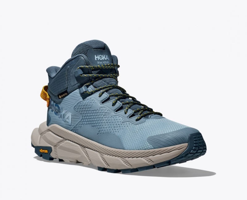 HOKA Trail Code GTX Men's Hiking Boots Blue | 98735XKJZ