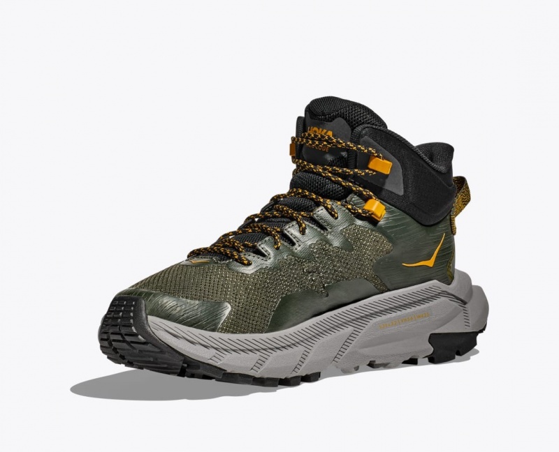 HOKA Trail Code GTX Men's Hiking Boots Dark Green | 04516LDXB