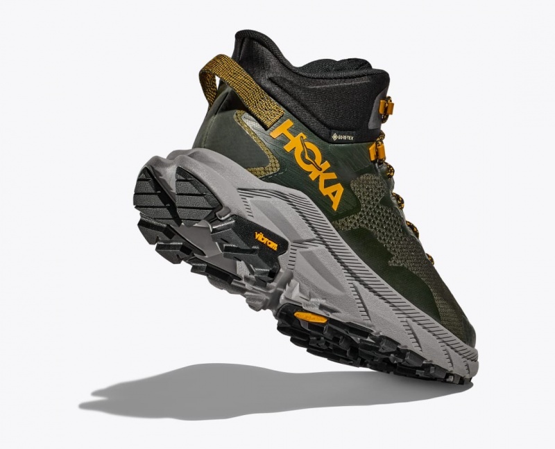 HOKA Trail Code GTX Men's Hiking Boots Dark Green | 04516LDXB