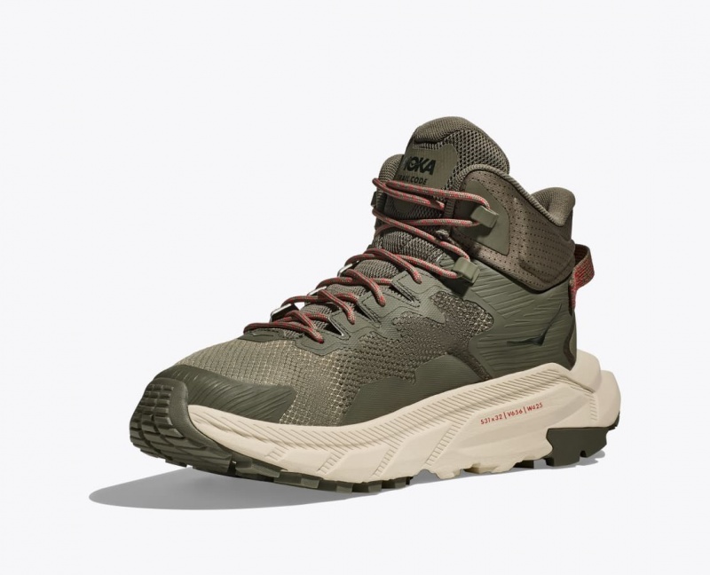 HOKA Trail Code GTX Men's Hiking Boots Olive Green | 36715DTCV